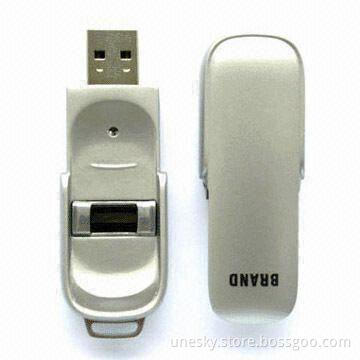 Fingerprint USB Flash Drive with 508DPI Resolution and 512MB to 4GB Memory Capacity